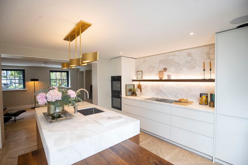 View of the kitchen in Debi Flynn's new home. Photograph: Tom Honan