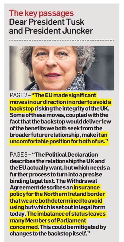 The key passages of Theresa May's letter to Donald Tusk and Jean Claude-Juncker