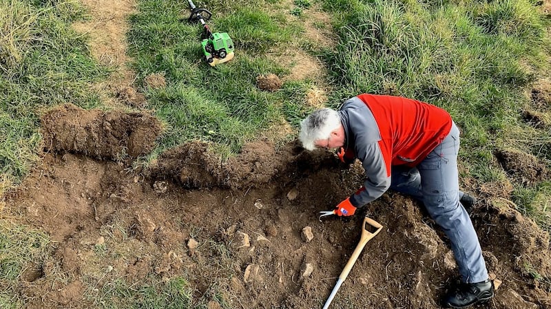 Michael Kennedy at work on Hawk Cliff