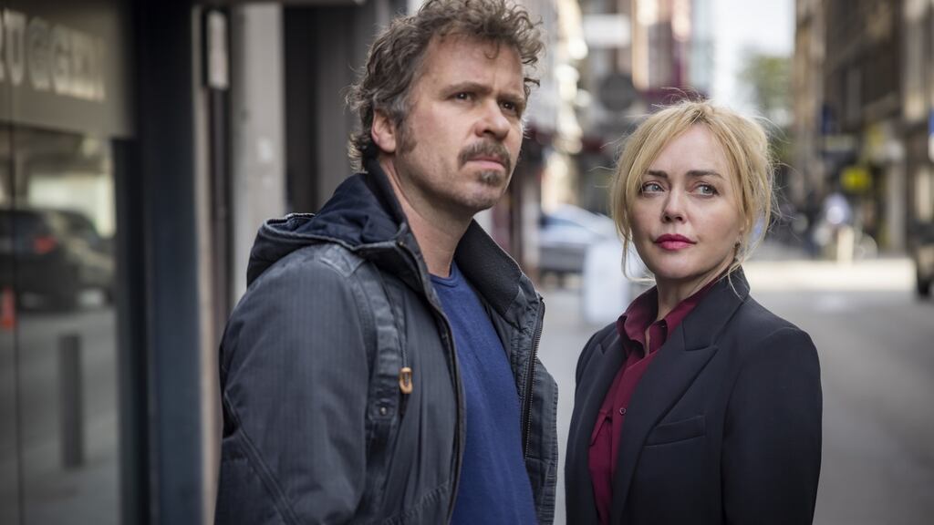 Angeline Ball as Emer Berry and Wouter Hendrickx as Christian De Jong in Hidden Assets, filmed in Co Clare and Antwerp. Photograph: Guillaume Van Laethem/Saffron Pictures/RTÉ/AcornTV