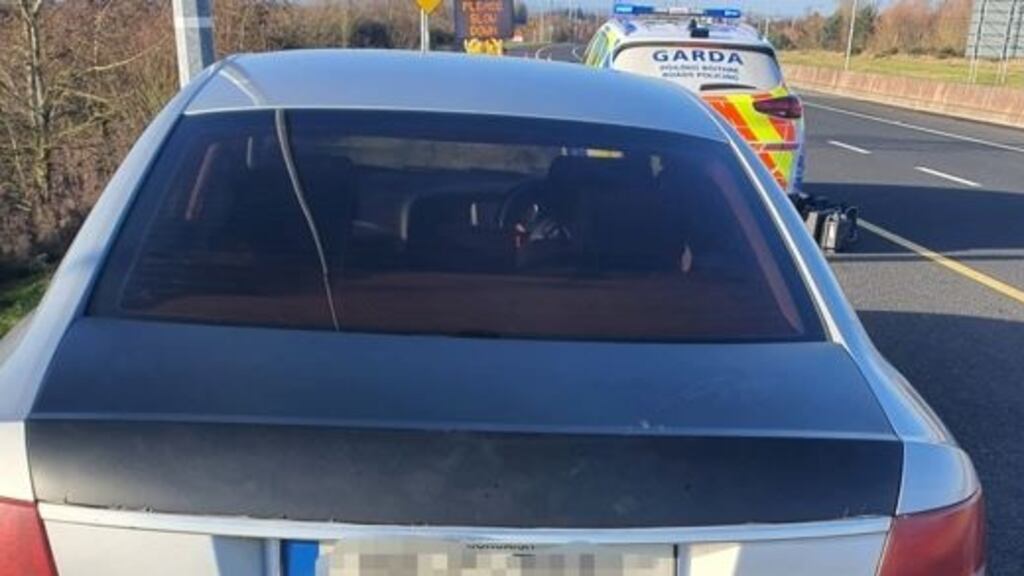 The vehicle was stopped by the Garda on the M9,  near Kilcullen, Co Kildare.