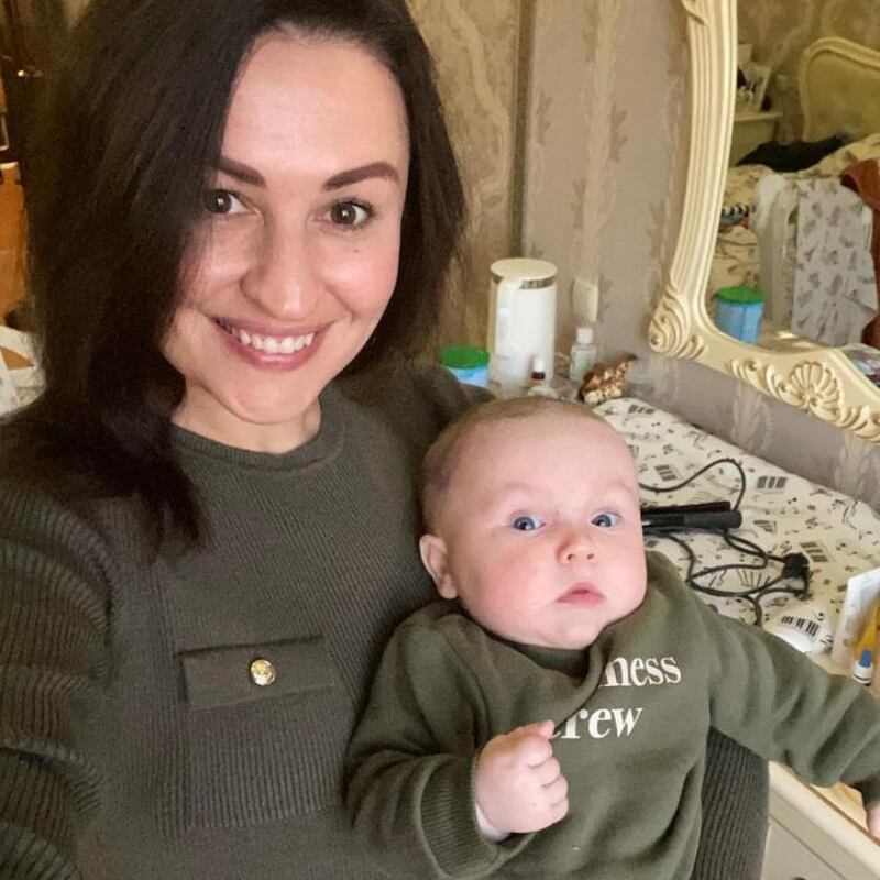 Tetiana Fitzpatrick with her baby, Stefan