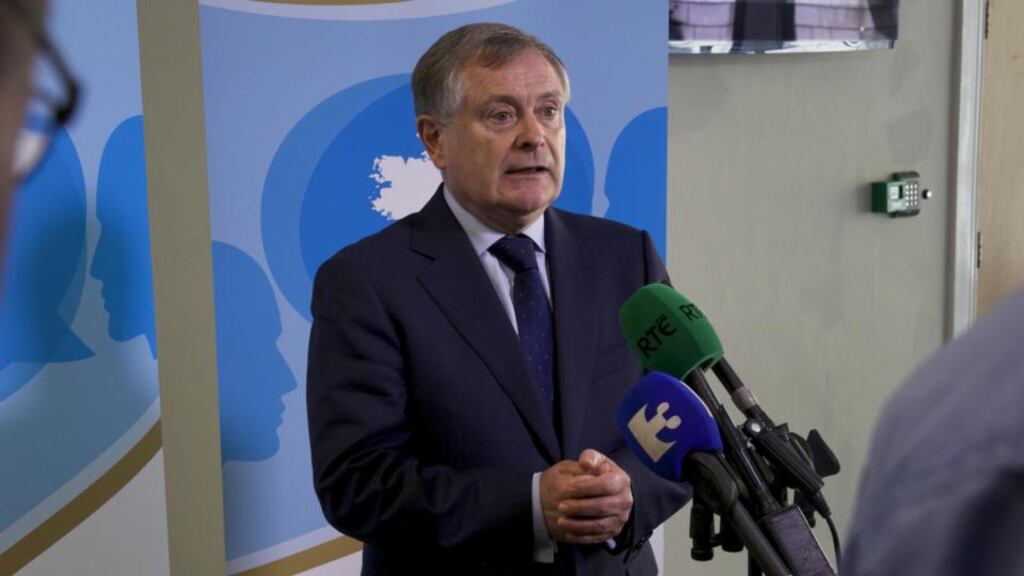 Minister for Public Expenditure Brendan Howlin TD speaks at the National Economic Dialogue. Photograph: Sara Freund/The Irish Times.