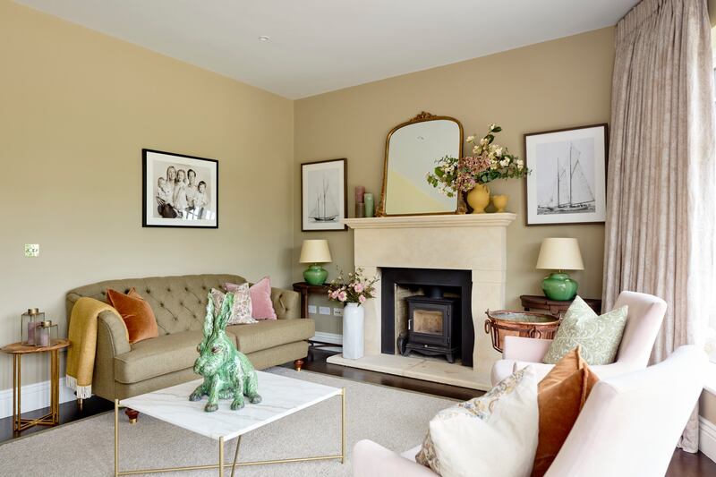 Ruth’s walls painted in Setting Stone and ceiling in Turtledove Grey, both by Dulux Heritage. Photograph: Philip Lauterbach
