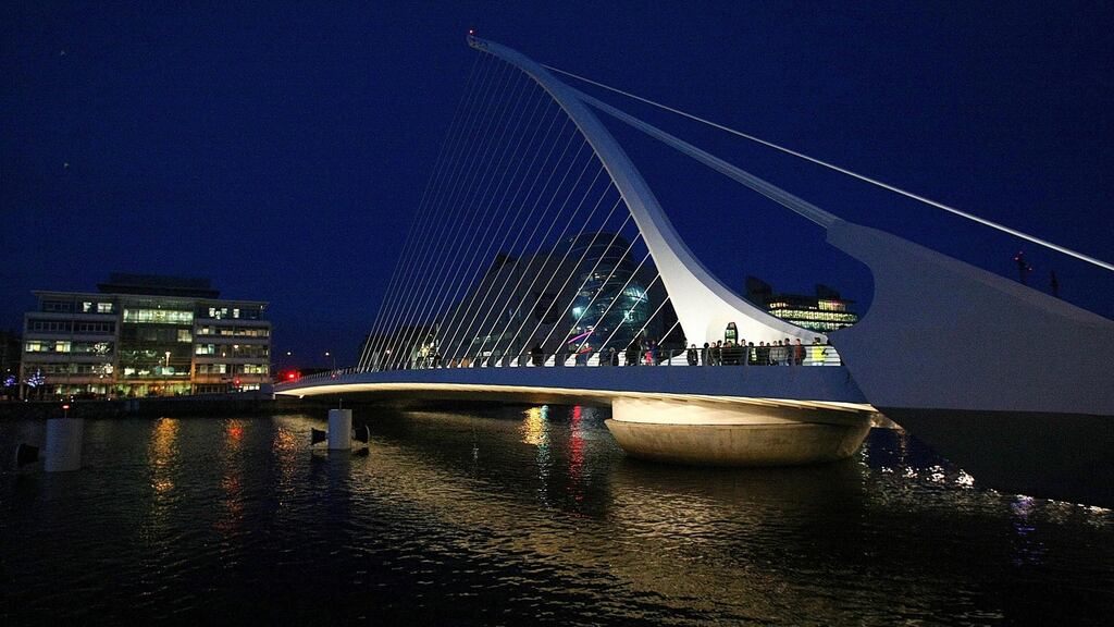 The  Samuel Beckett bridge in Dubliin, near  a site at the junction of St John Rogerson’s Quay and Lime Street, which Balark Investments plans to redevelop.