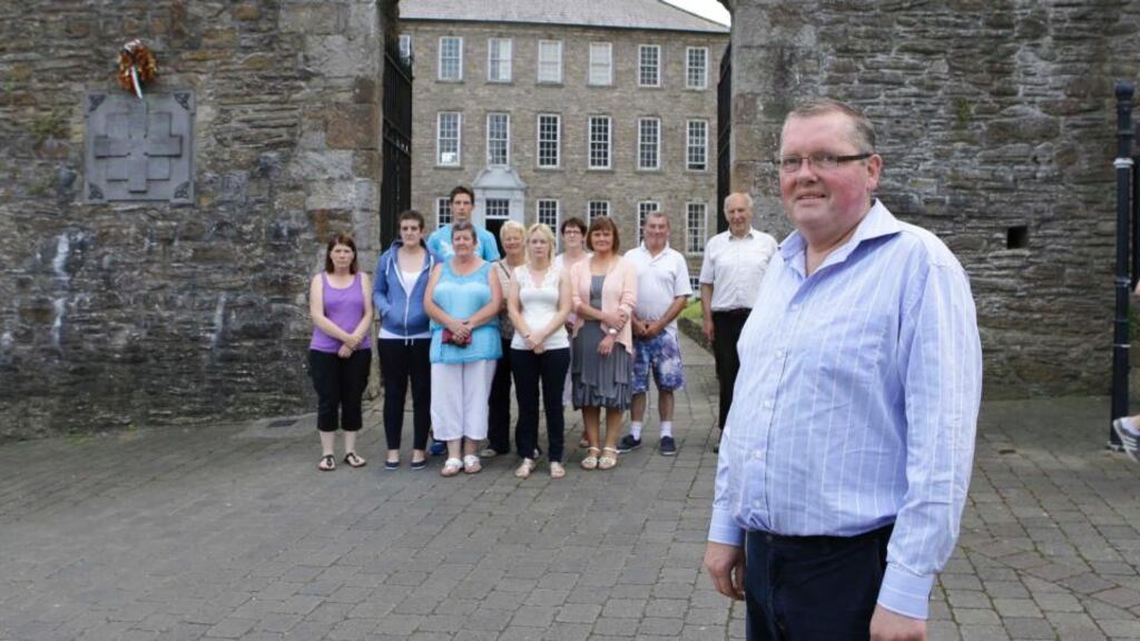 Derek Russell with local residents of Roscrea, CoTipperary, who have held rallies against anti-social behaviour in their town. Photograph: Brian Gavin/ Press 22
