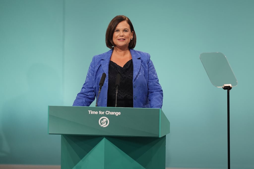 Sinn Féin's President Mary Lou McDonald at the party ardfheis at the Technological University of the Shannon, Athlone, last month. Photograph: Niall Carson/PA Wire