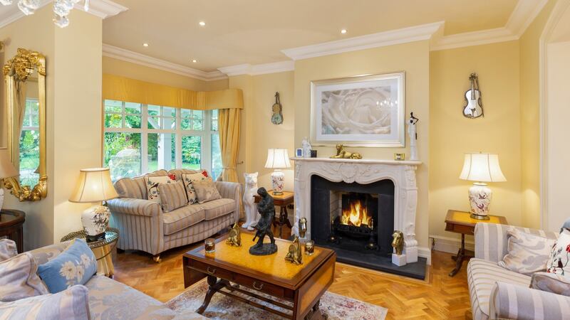 One of the two reception rooms at Mountain Lodge.