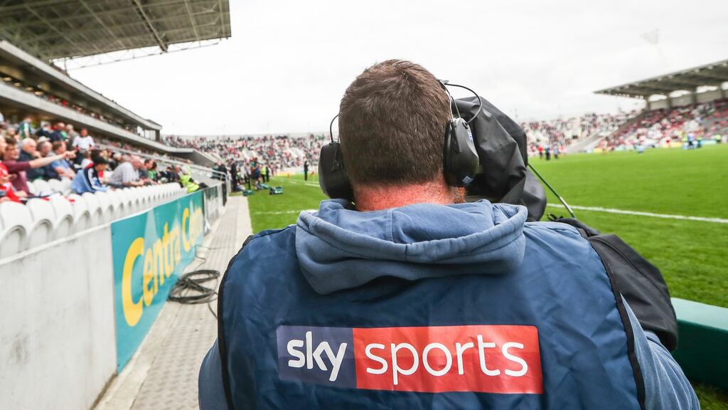 A view of Sky Sports covering the GAA. Photograph: James Crombie/Inpho