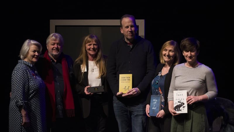Denise And Bill Whelan, sponsors of the Kate O’Brien Award, Vivienne McKechnie, Limerick Literary Festival committee, Declan Meade of The Stinging Fly (representing Nicole Flattery), Anne Griffin and Sarah Davis-Goff.
