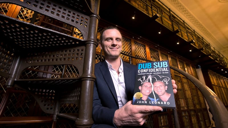 Leonard with his book after it was named Sports Book of the Year in 2015. Photo: Cathal Noonan/Sportsfile