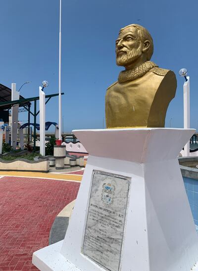 Hemingway's bust in Cabo Blanco. Photograph: Peter Murtagh