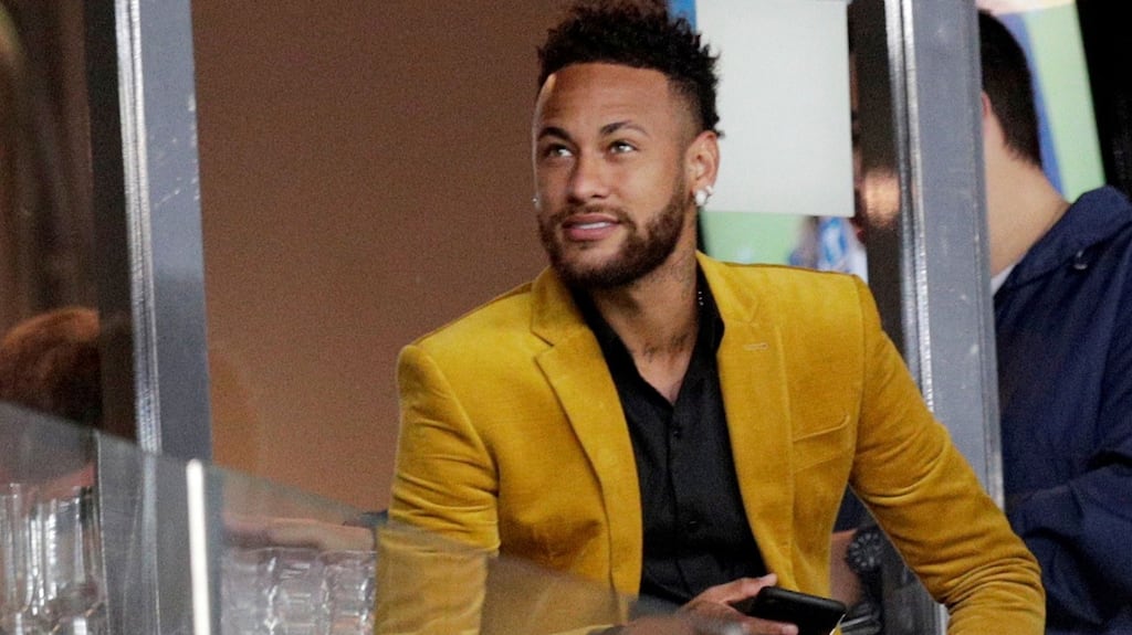 Neymar in the stands before Brazil’s Copa America semi-final against Argentina in Belo Horizonte, Brazil. Photograph: Reuters/Ueslei Marcelino