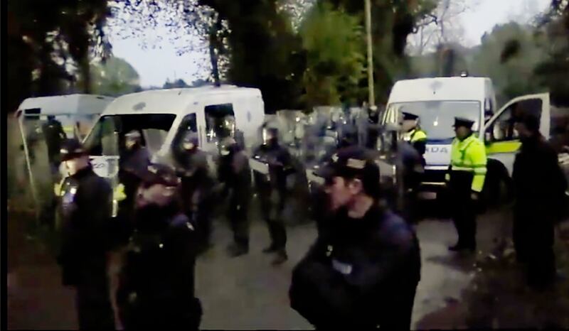 A screengrab from a social media postings shows a scene from Newtownmountkennedy on Thursday night. Photograph: X/Twitter