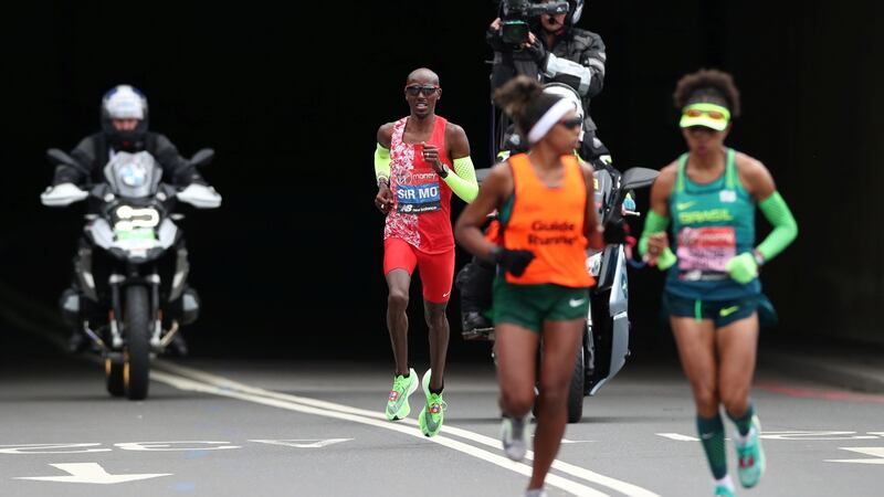 Mo Farah finished fifth in the London Marathon. Photograph: Peter Cziborra/Reuters