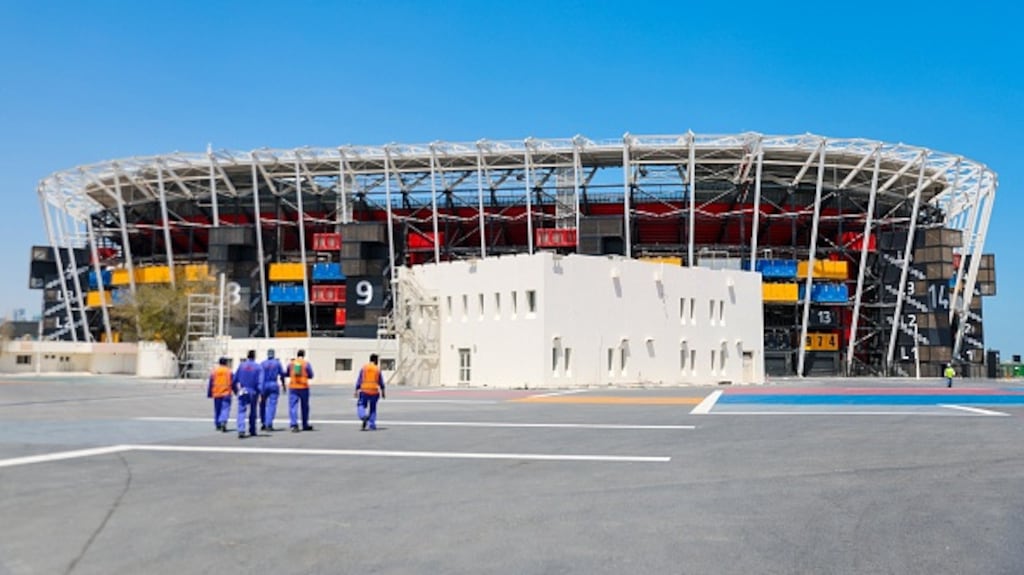 An exterior general view of the Stadium 974, one of eight stadium construction projects in Qatar. Photograph: Matthew Ashton - AMA/Getty Images