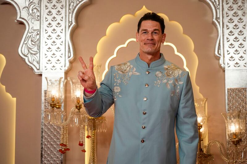 Ambani wedding: American actor and professional wrestler John Cena. Photograph: Rajanish Kakade/AP
