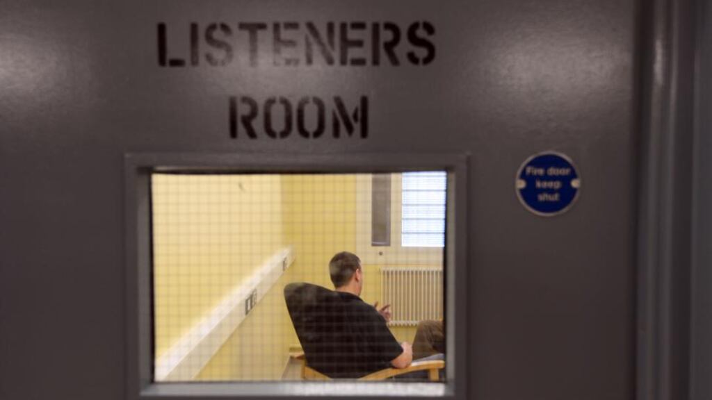 Dave* is one of the Samaritans-trained ‘listeners’ in Dublin’s Wheatfield Prison, who counsel other prisoners about mental health issues: ‘Prison is so fake . . . The listeners let you take off your mask.’ Photograph: Alan Betson
