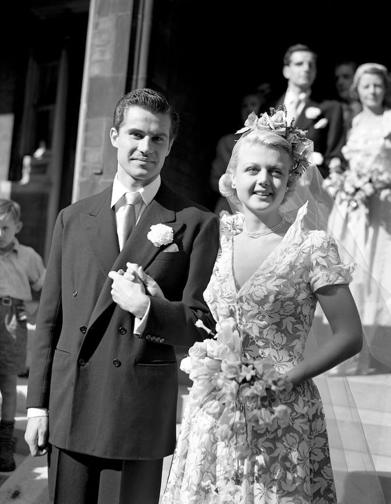 Angela Lansbury with her husband Peter Shaw in 1949 after their wedding in London. Shaw died in 2003. Photograph: PA