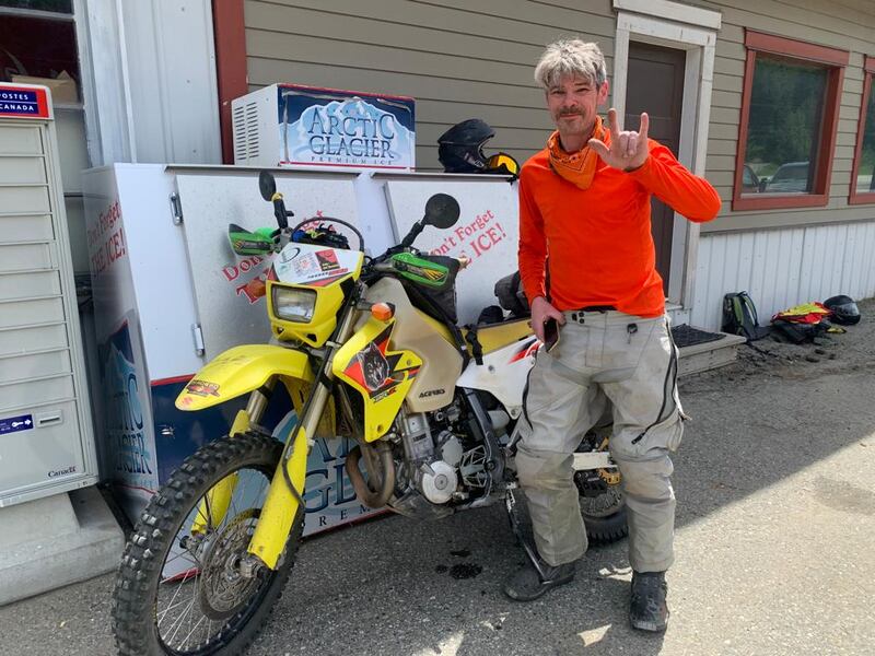 The man they call Meter improvises a greeting. Photograph: Peter Murtagh