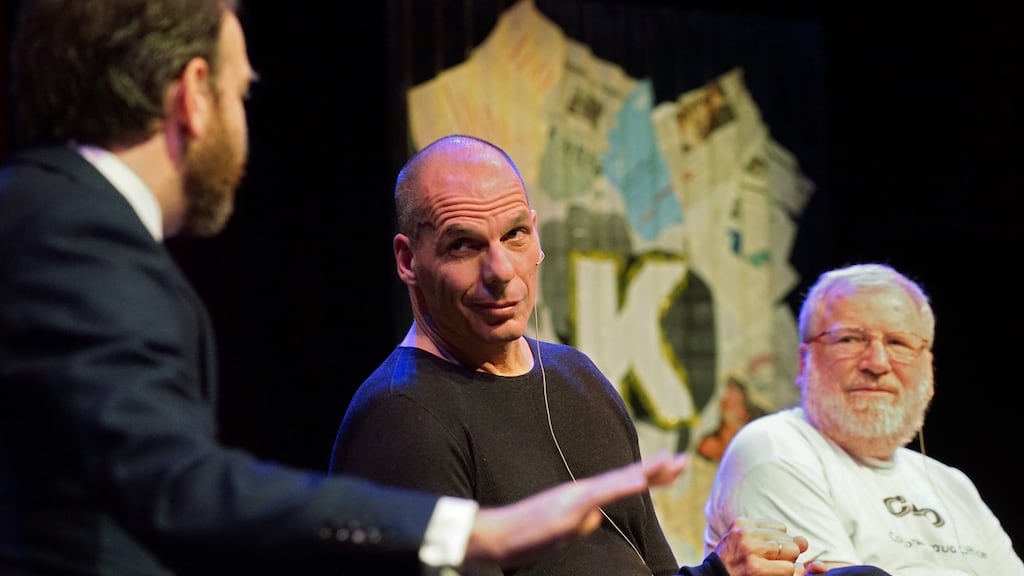 Former Greek finance minister and author Yanis Varoufakis introduced himself as ‘a failed finance minister from a bankrupt state’. Photograph: Alina Kisina