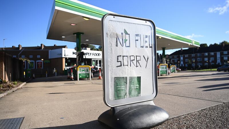 A BP garage in London that had to close after running out of fuel. Photograph: Neil Hall/EPA
