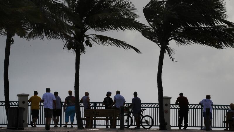 Residents watch as watch the heavy surf during a mandatory evacuation as Hurricane Dorian inches closer to the US on Monday. Photograph: Mark Wilson/Getty Images