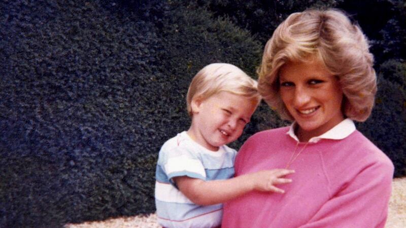 Diana, Princess of Wales, holding Prince William while pregnant with Prince Harry. From the new ITV documentary Diana, Our Mother: Her Life and Legacy. Photograph: The Duke of Cambridge and Prince Harry