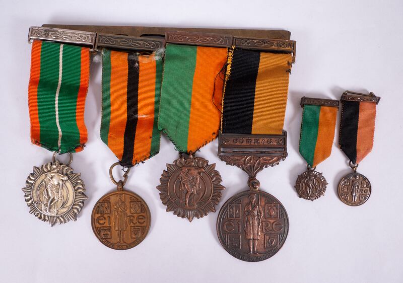 Medals given to Vinnie Byrne 1916-71. He fought in 1916 and was later  a member of Michael Collins' 'Twelve Apostles' assassination squad which targeted British intelligence officers. €10,000-15,000