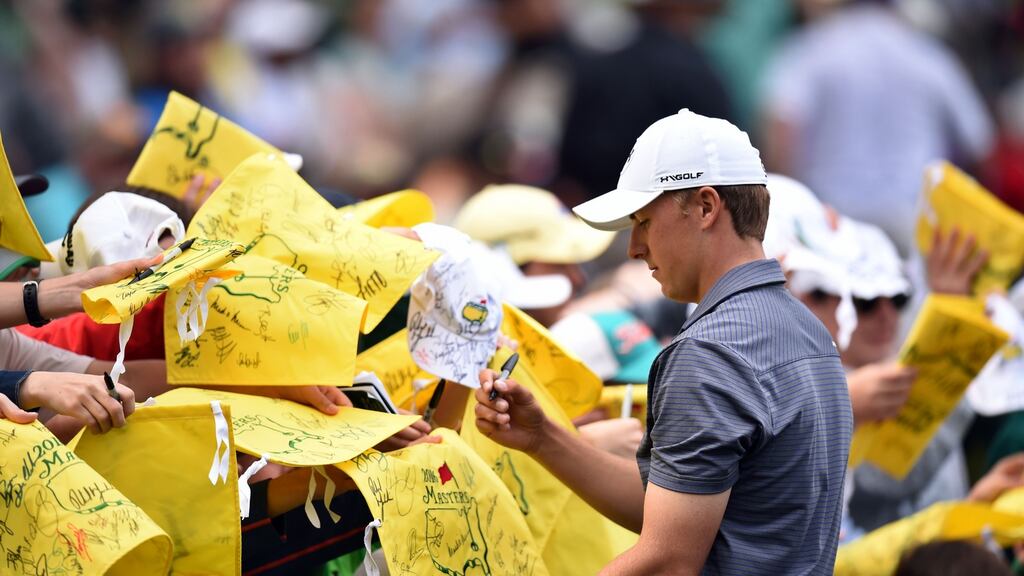 Jordan Speith: said  he didn’t sign for professional autograph hunters who collect stuff just so they can later sell it online for profit. Photograph: Tyle Terada/USA Today Sports
