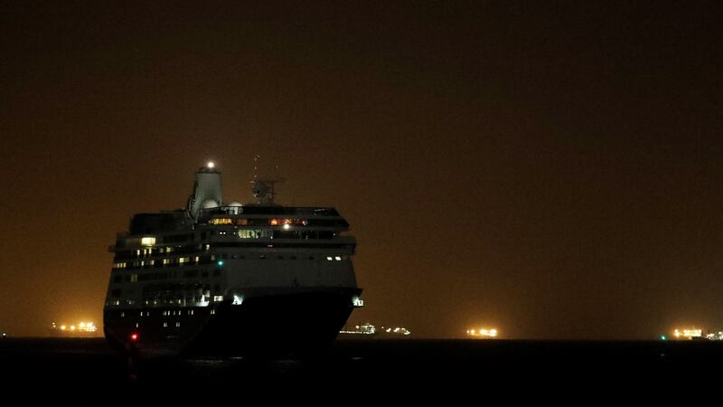 The Zaandam cruise ship sails towards the Panama Canal on March 29th. Photograph: Bienvenido Velasco/EPA