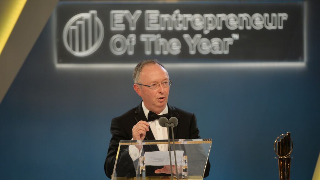 As the overall winner, Harry Hughes will now go on to represent Ireland at the World Entrepreneur of the Year Awards in Monte Carlo next June. Photograph: Alan Betson / The Irish Times