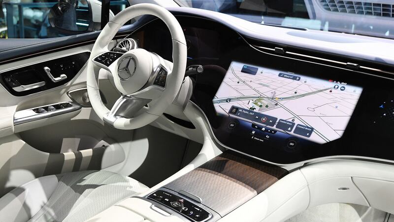Higher-spec versions of the new Mercedes-Benz EQE will get the enormous 1.4-metre width Hyperscreen electronic dashboard