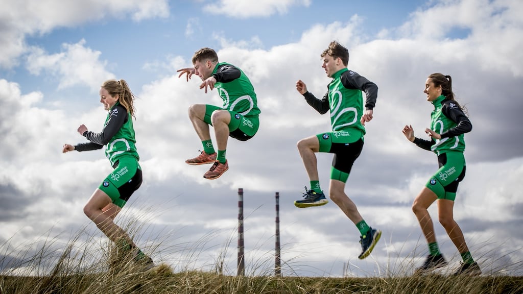 Triathlon Ireland High Performance development athletes (L-R) Orla Walsh, Kieran Jackson, Con Doherty, Niamh Corry