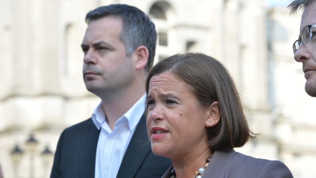 Sinn Féin’s €111 million childcare plan would, on average, reduce fees by €96 per week per child, said Mary Lou McDonald. Photograph: Alan Betson / The Irish Times