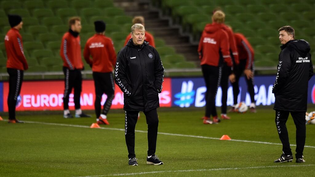 Åge Hareide has insisted Denmark will take the game to Ireland on Tuesday  night. Photograph: Clodagh Kilcoyne/Reuters
