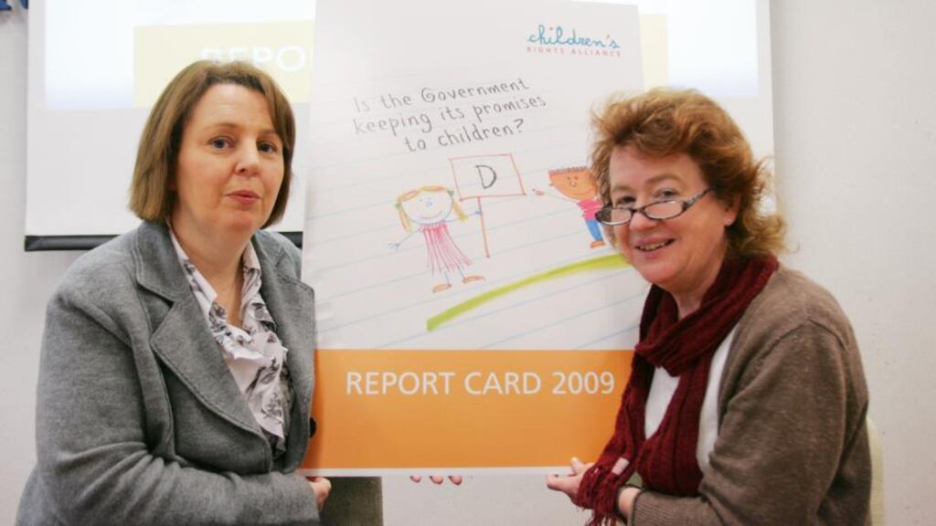 Jillian van Turnhout, Alliance chief executive, and Dr Nóirín Hayes, chairperson of the Children’s Rights Alliance. Photograph: Bryan O’Brien