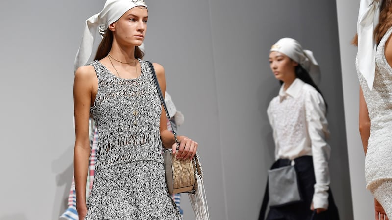 Models walk the runway at the JW Anderson show during London Fashion Week. Photograph: Jeff Spicer/Getty Images for JW Anderson.