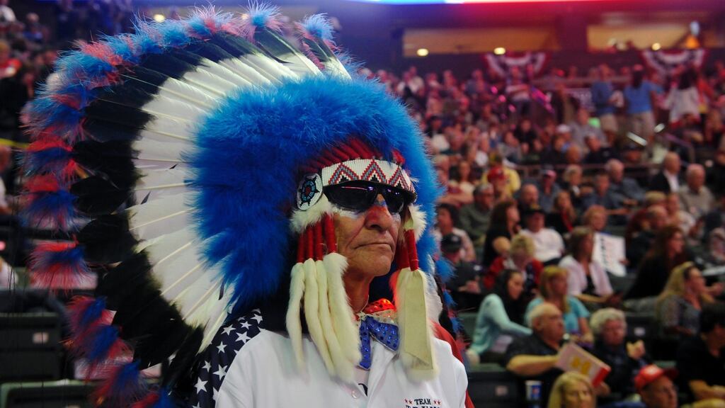 Clyde Triblett, of Longmont, Colorado, a supporter of Republican presidential nominee Donald Trump. Photograph: AFP/Getty Images