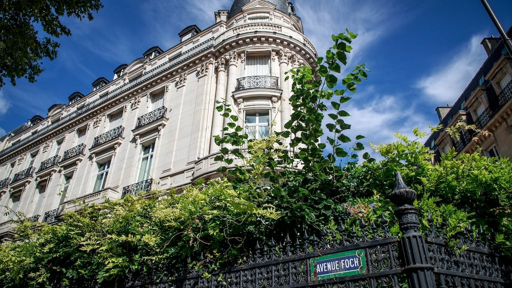 The walls of Jeffrey Epstein’s apartment on Foch Avenue in Paris  were covered with photographs of naked young women, according to a worker. Photograph: Christophe Petit Tesson/EPA