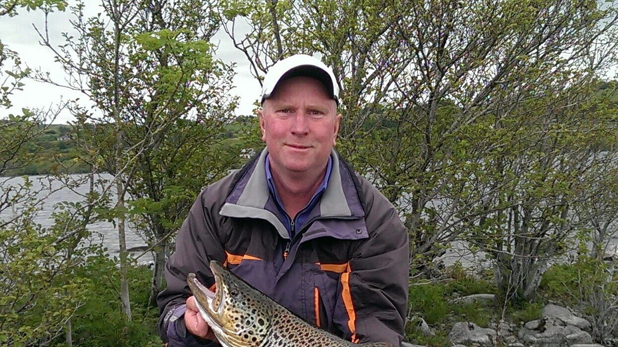 Paul Geraghty from Co Meath with his magnificent 6kg trout caught and released at Ballard Shore on Corrib