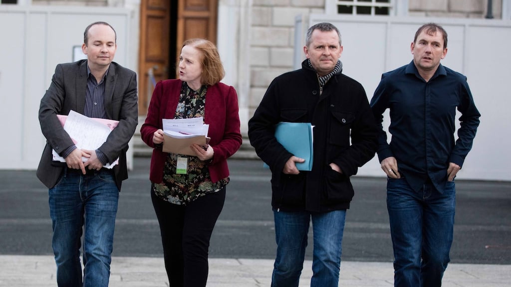 Solidarity-People Before Profit TDs (from left) Paul Murphy, Ruth Coppinger, Richard Boyd Barrett and Gino Kenny. Photograph: Eamonn Farrell/RollingNews.ie