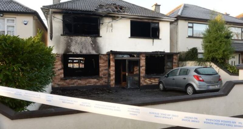 Dublin Fire Brigade was called to the scene of a fire at the Hurley family’s home in Portmarnock at 9.45pm last Saturday. Photograph: Dara Mac Donaill/The Irish Times.