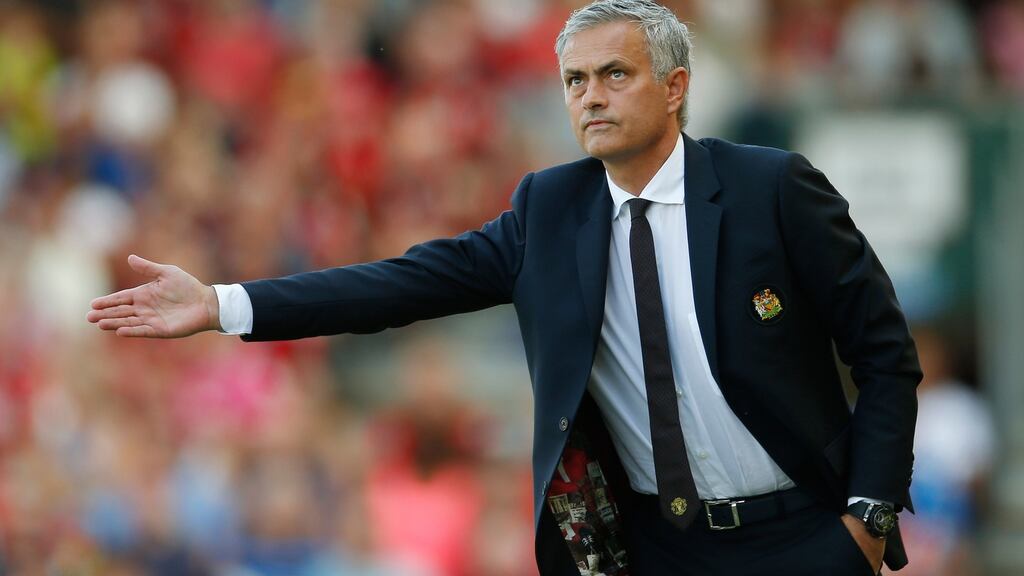 Jose Mourinho’s Manchester United team are in action on Friday night. Photograph: Andrew Couldridge/Reuters