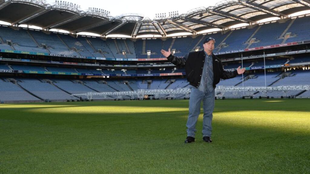 Garth Brooks in Croke Park in January. Yesterday he referred to matinees as “half-assed”. Photograph: Dara Mac Dónaill.