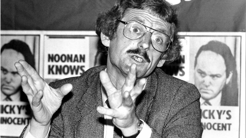 Nicky Kelly, convicted of 1976 Sallins train robbery, at a press conference in Dublin after being freed from prison on humanitarian grounds in 1984. Photograph: Tom Lawlor