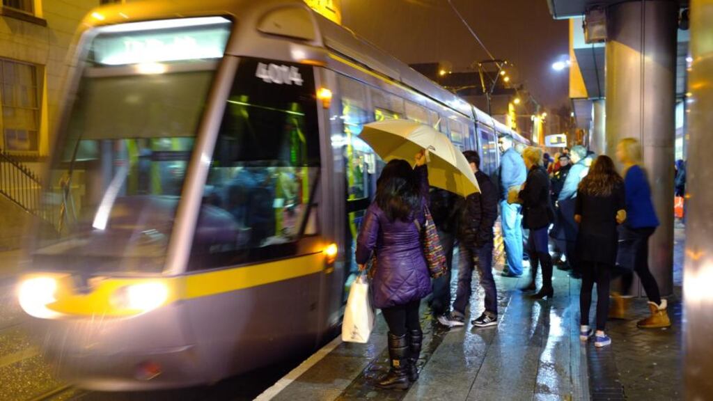 The Railway Procurement Agency (RPA) is seeking permission to replace the Luas stop refused by the planning board near the entrance to the Royal Hibernian Way with a new stop outside Hodges Figgis bookshop. Photograph: David Sleator/THE IRISH TIMES