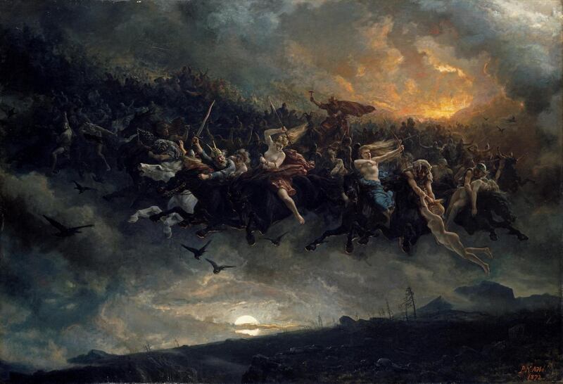 The wild Hunt of Odin, 1872. Found in the Collection of Nasjonalmuseet for Kunst, Arkitektur og Design, Oslo. Artist Arbo, Peter Nicolai (1831-1892). Photograph: Fine Art Images/Heritage Images via Getty Images