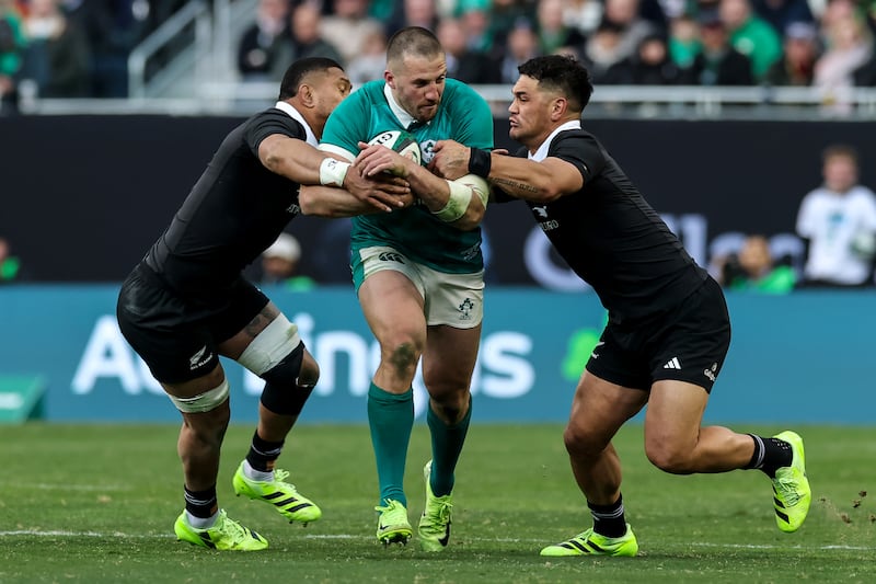 Stuart McCloskey in action for Ireland against New Zealand. Photograph: Gary Carr/Inpho