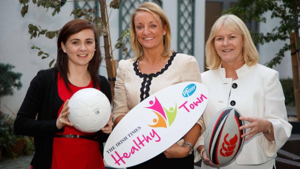 Ellen McMeel and Marese Damery from Irish Heart Foundation with Dervila Keane from Pfizer Healthcare Ireland at the launch of the Healthy Town 2014 in The Killeshin Hotel, Portlaoise. Photograph: Jeff Harvey/HR Photo Ellen McMeel and Marese Damery from Irish Heart Foundation with Dervila Keane from Pfizer Healthcare Ireland at the launch of the Healthy Town 2014 in The Killeshin Hotel, Portlaoise. Photograph: Jeff Harvey/HR Photo